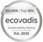 CIBORIUS erhält EcoVadis Silbermedaille 2025 und gehört zu den Top 15% nachhaltigsten Unternehmen Weltweit.